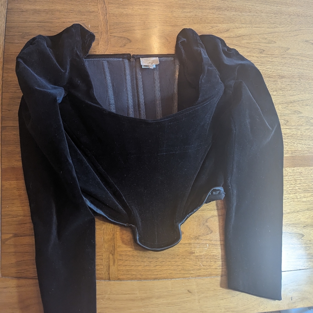 Vivienne Westwood Corset Black Velvet Long sleeves size 14 UK Medium US